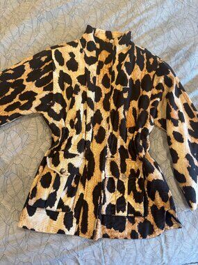 Ganni linen leopard jacket